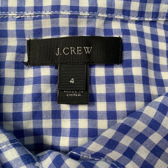 J Crew Classic Blue Gingham Boy Button Down Shirt Size 4 - Picture 8 of 8